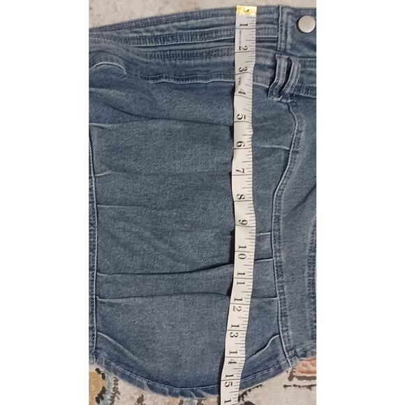 Galita Carefree Strapless Denim Top Faded Blue with Button Accents, Zipper Small - Picture 5 of 10